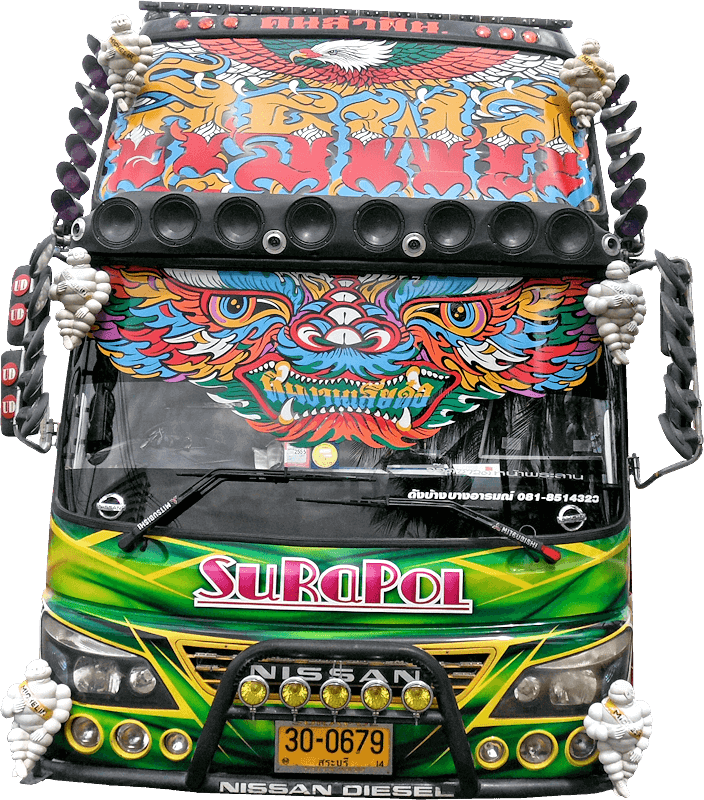 air brush und folie extrem bunter bus